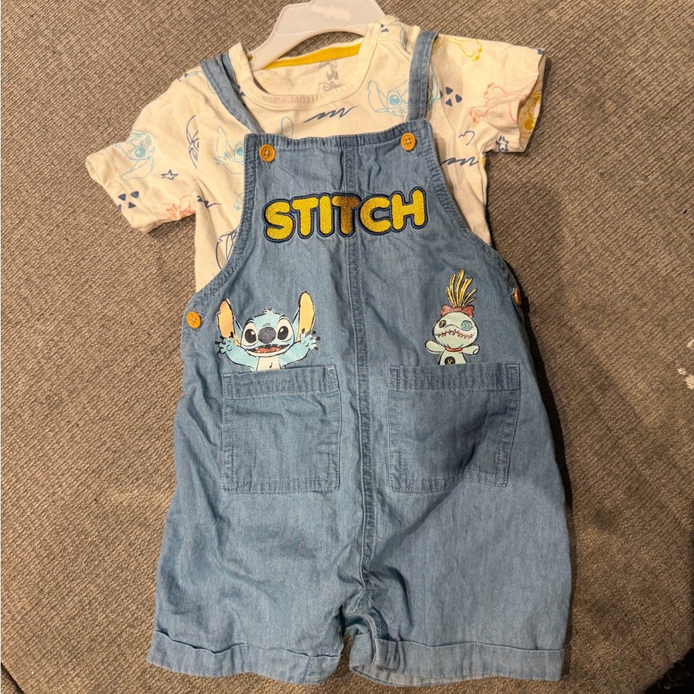 Disney Stitch Blue Kids Overalls